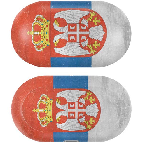 Serbia Flag Distressed Galaxy Buds Plus Skin